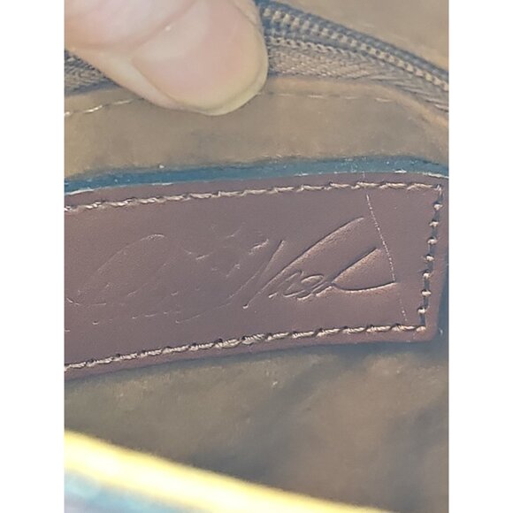 Patricia Nash Granada Tooled Genuine Leather Crossbody Florence Burgundy - Picture 9 of 10